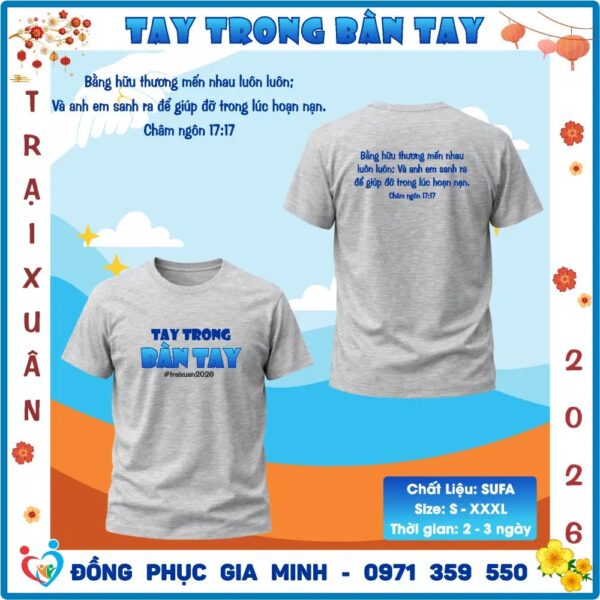 Áo Thun Cổ Tròn Trại Xuân 2026 “Tay Trong Bàn Tay”